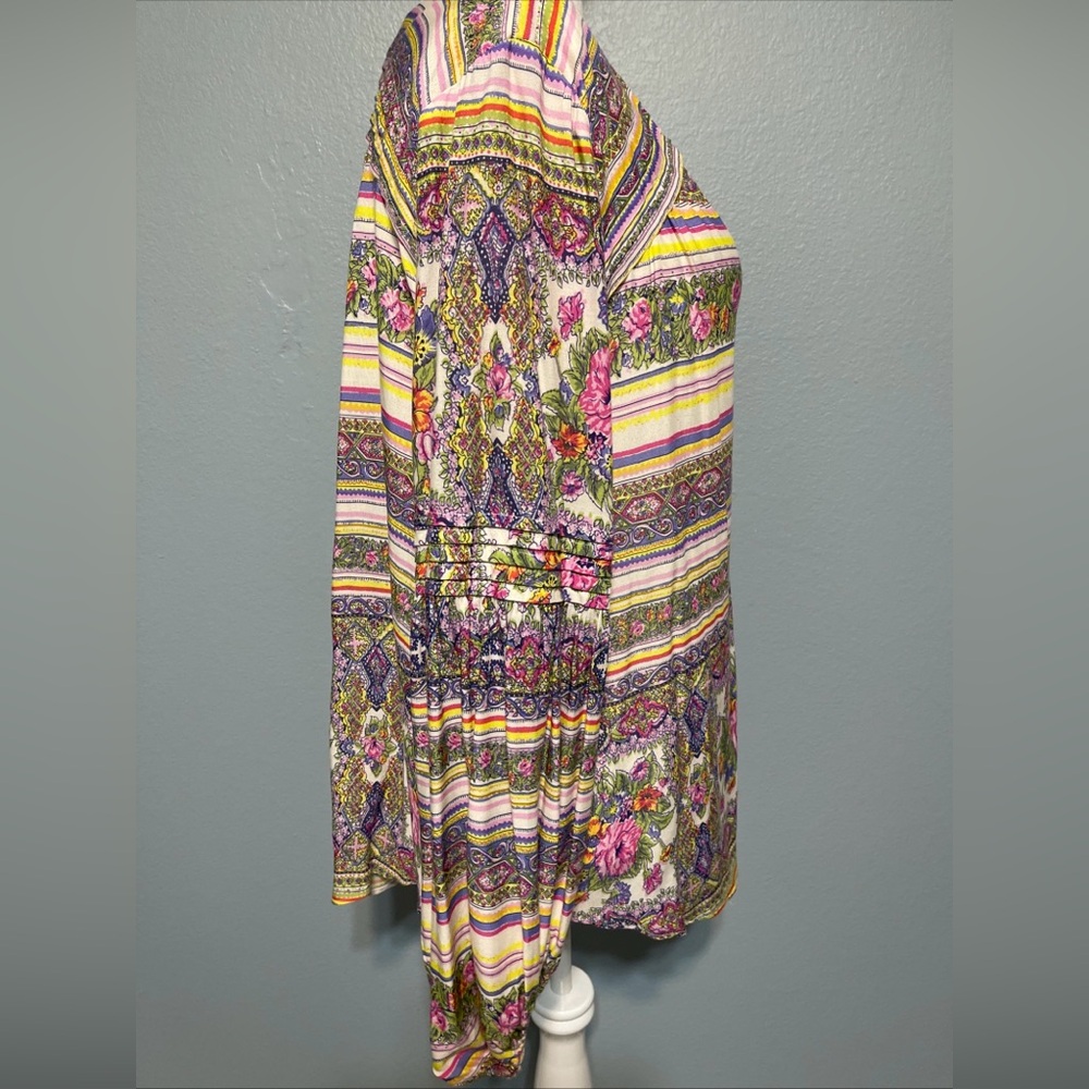 Anthropologie Maeve Ceresco Tunic Top Peasant Boho Floral Striped Cottagecore XL - Picture 4 of 9